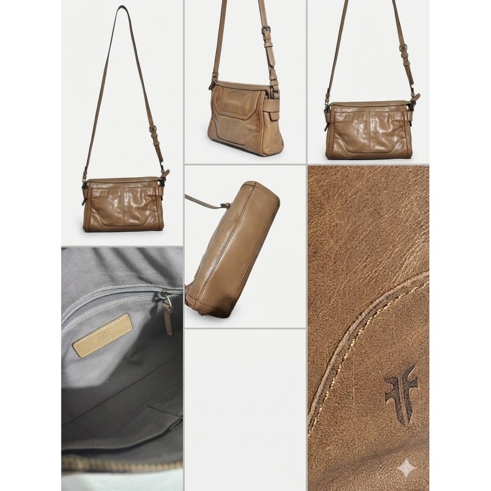 FRYE Ilana Saddle Bag‎ Tan Leather Crossbody Shoulder Handbag Brown Purse